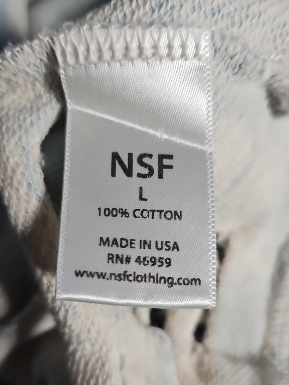 NSF Light Blue Distressed Women's Sweatshirt - Picture 3 of 5